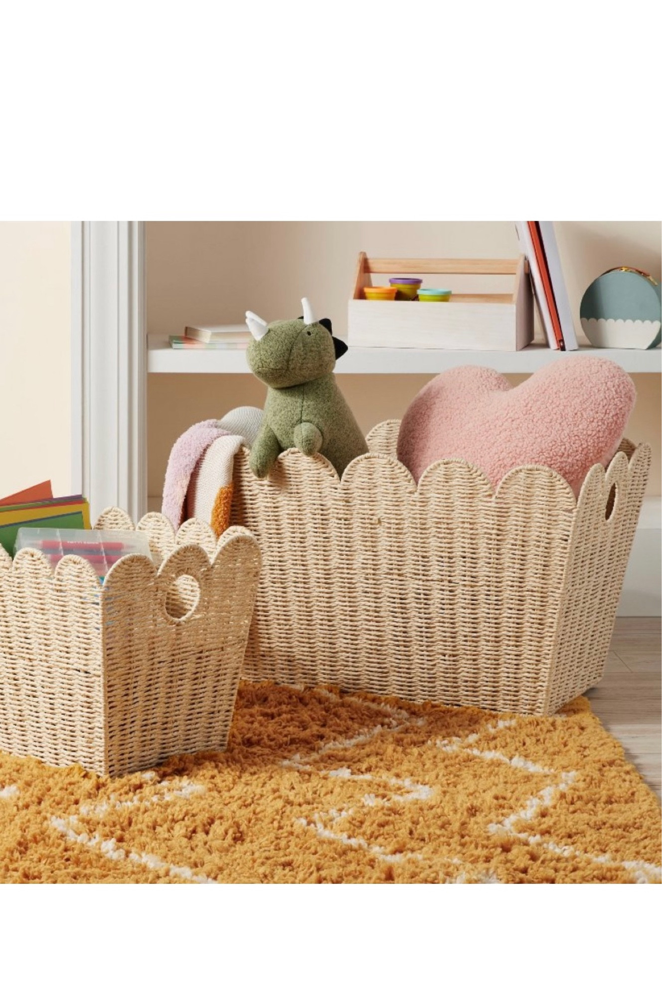 Scallop baskets storage nursery kids room organization toys 

#LTKbaby #LTKkids #LTKhome