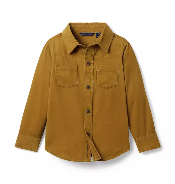 Janie and Jack | Western Corduroy Shirt - Yellow / 6-12m | Janie and Jack