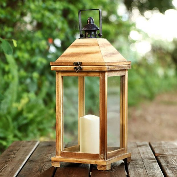 Antique Streetlight Style Wood Lantern | Antique Farm House