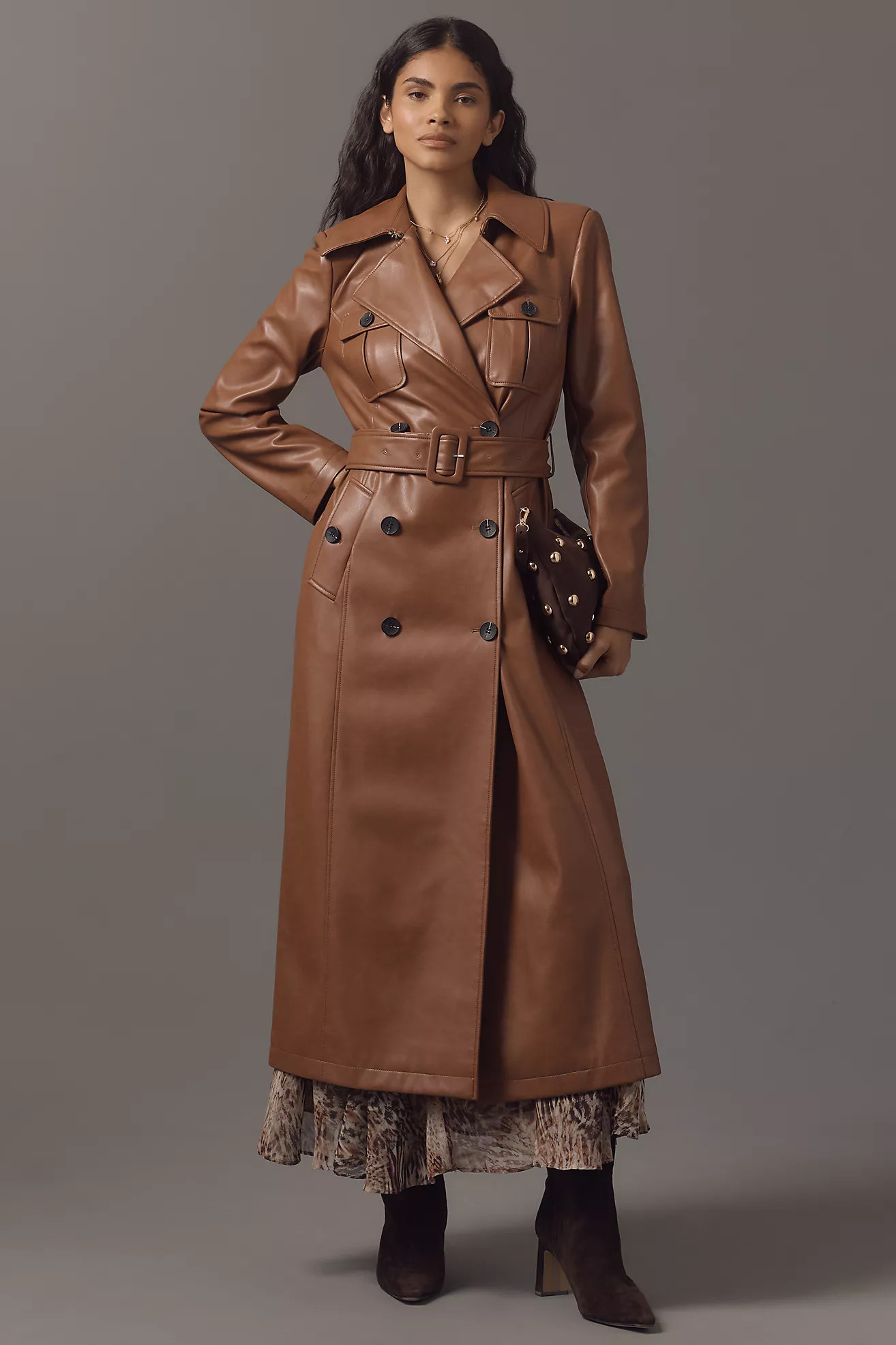 Avec Les Filles Faux Leather Utility Trench Coat | Anthropologie (US)