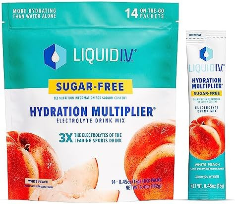 Liquid I.V.® Hydration Multiplier® Sugar-Free - White Peach - Hydration Powder Packets | Electr... | Amazon (US)