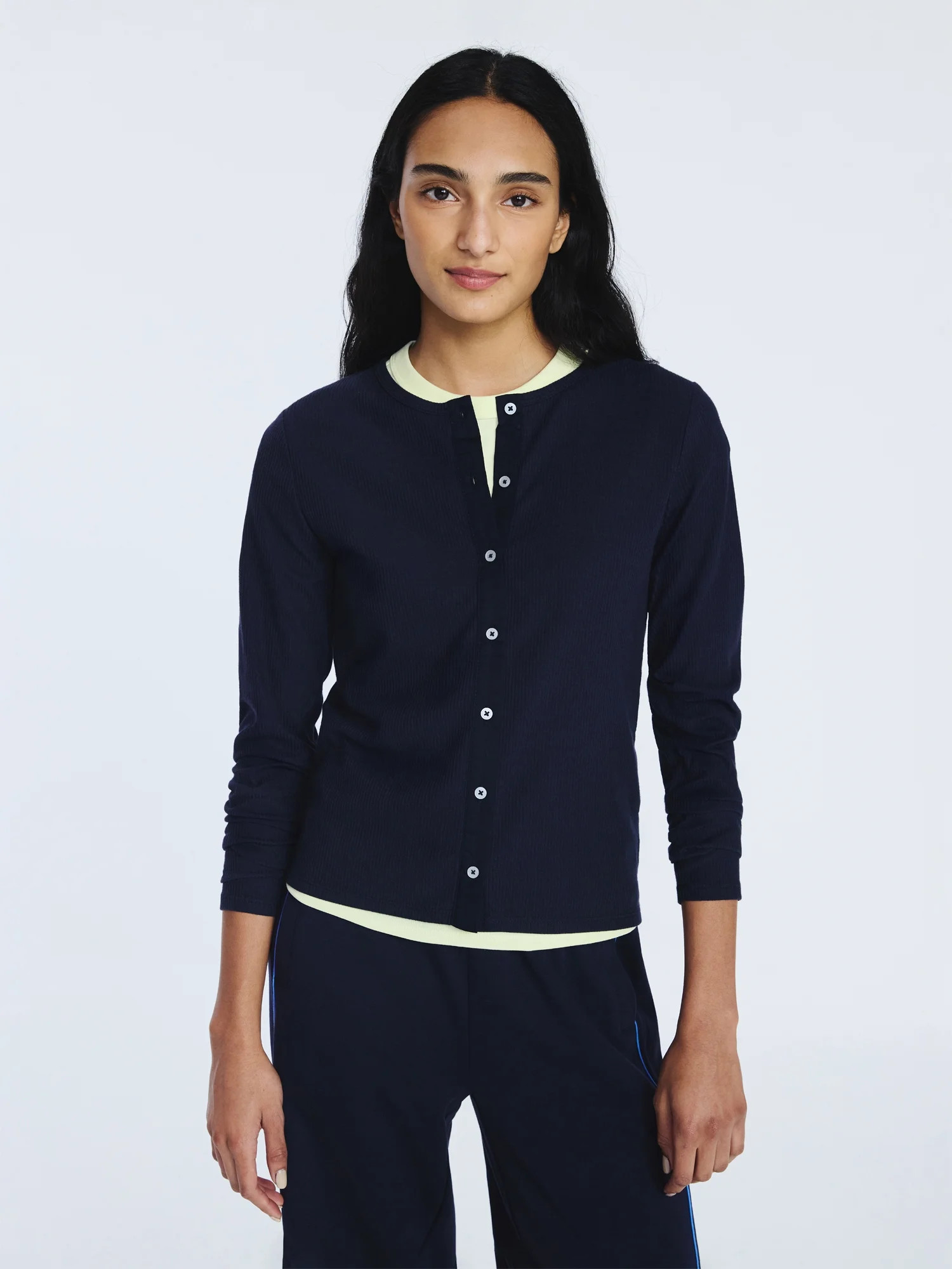 Free Assembly Women's Fitted Cardigan Sweater with Long Sleeves, Lightweight, Sizes XS-XXL | Walmart (US)