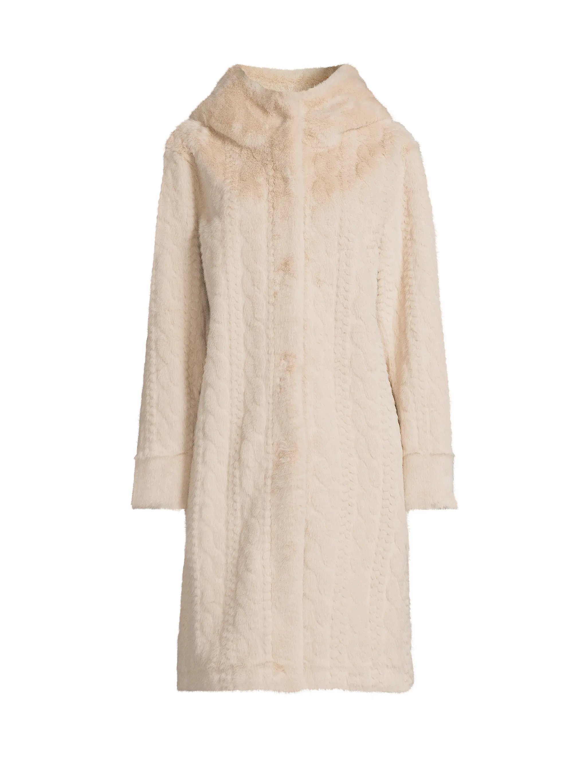 Myla Cable Faux-Fur Hooded Coat | Saks Fifth Avenue