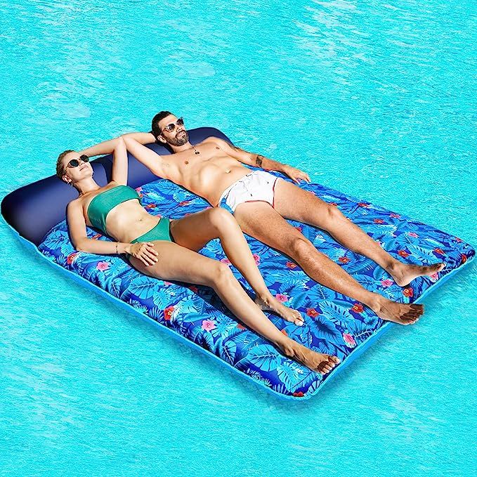 FindUWill Oversized Pool Floats Raft, 1-2 Person, 72'' X 60'' Giant Fabric-Covered Pool Floats Ad... | Amazon (US)