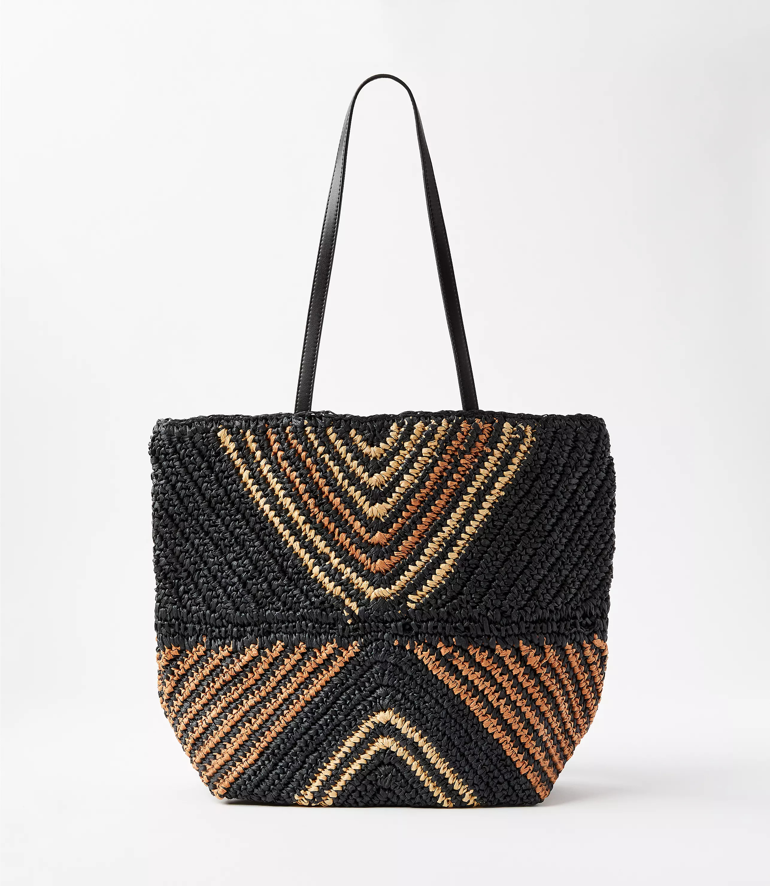 Geo Straw Tote Bag | LOFT