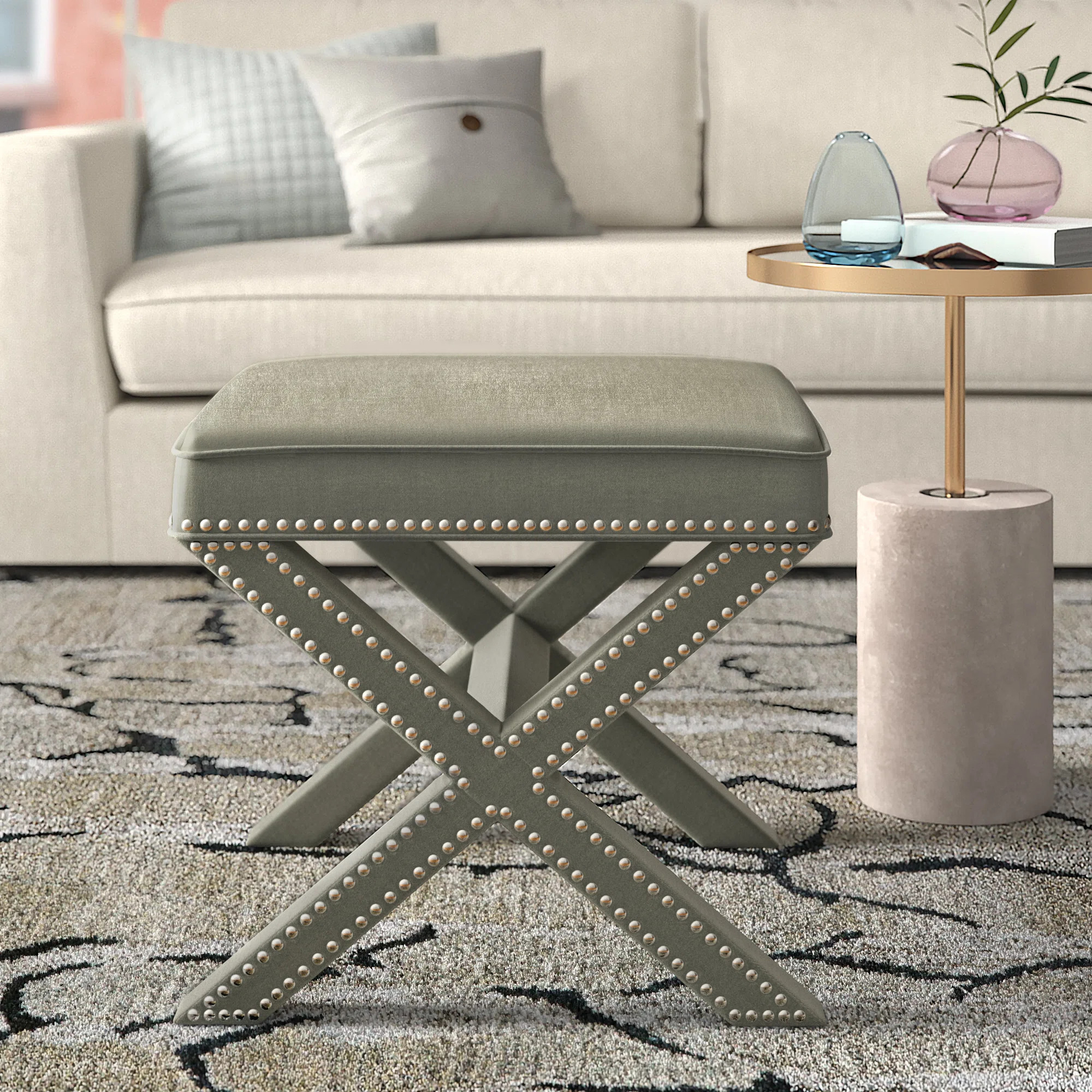 Norfolk Velvet Ottoman | Wayfair North America