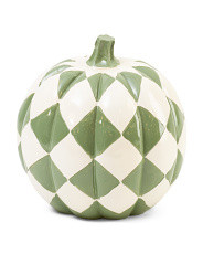 10in Checkerboard Pumpkin Decor | Marshalls
