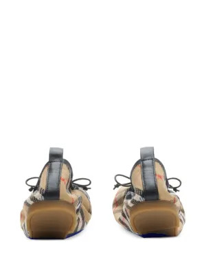 Burberry Fawn Check Bow Ballet Flats | Neutrals | FARFETCH UK | Farfetch Global