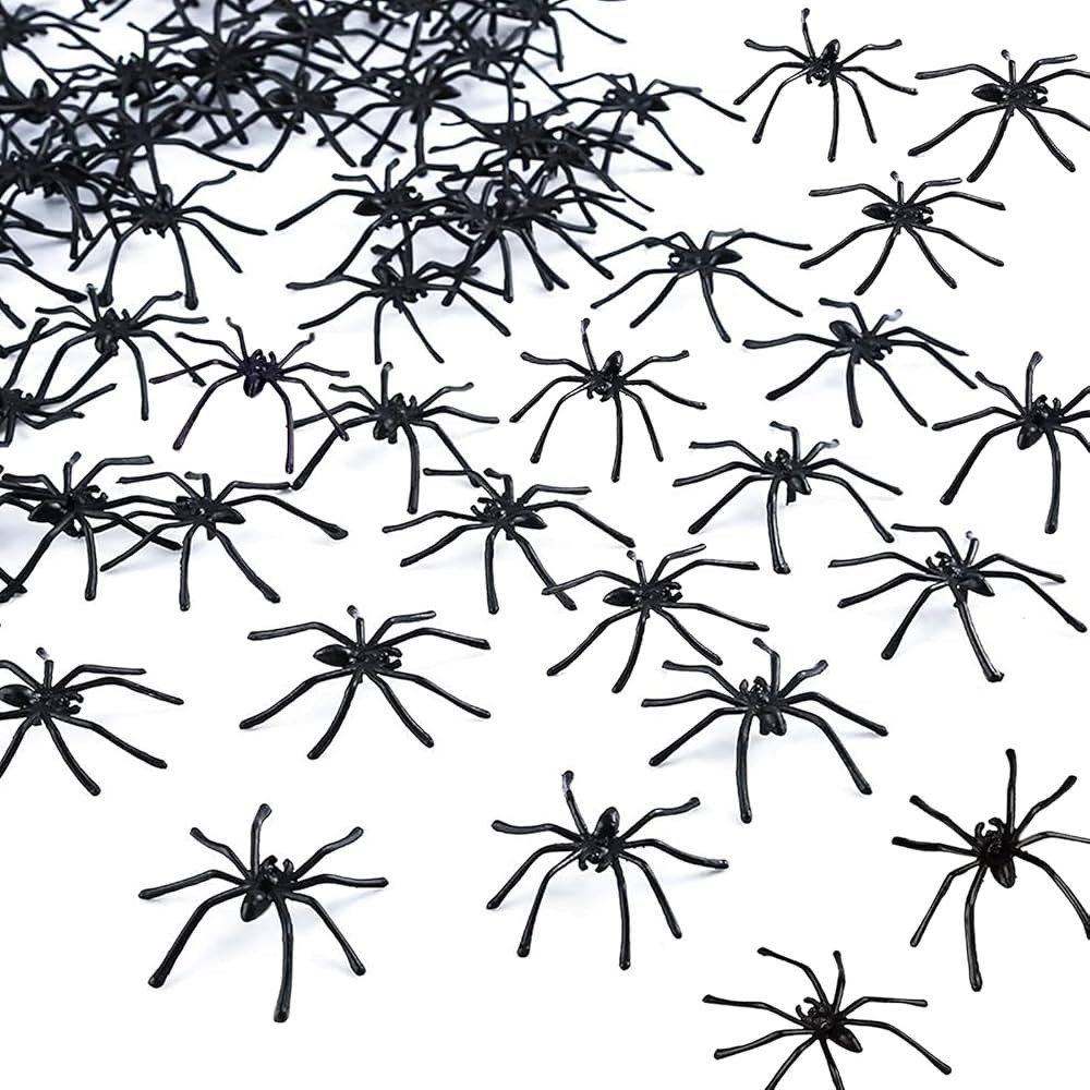 100PCS Plastic Spiders Halloween Realistic Spiders Black Fake Spiders Small Spider Toys for Prank... | Amazon (US)