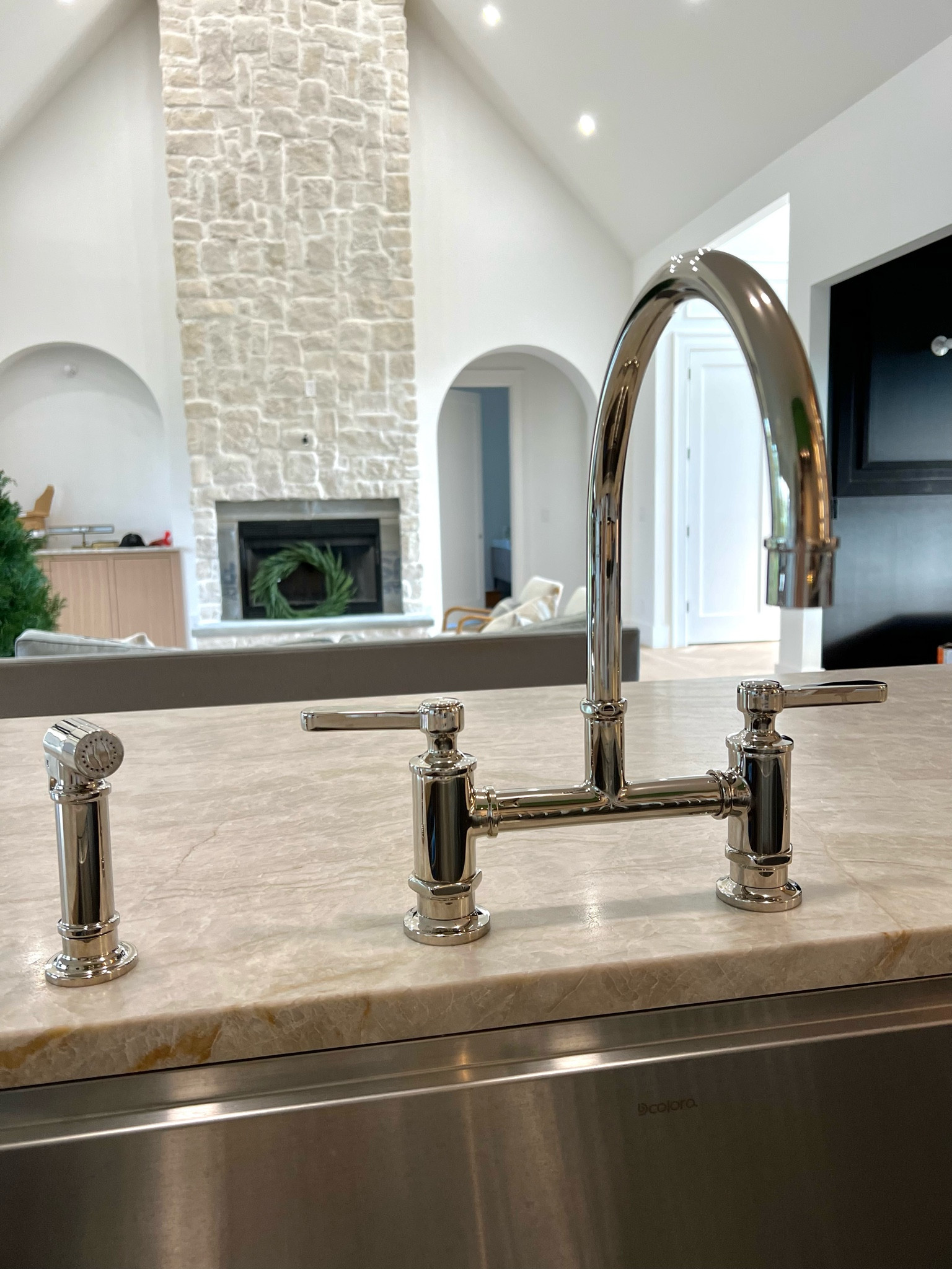 Love our faucet! Polished nickel finish.

#LTKhome