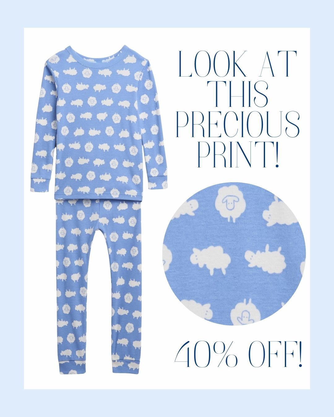 precious sheep print jammies! now 40% off!

kids style, kids room, boy, girl, nursery, toys, organization, playroom, organization, basket, rug, bed, nightstand, side table, coastal, preppy, traditional, southern home, classic style, family 

 #LTKKids
