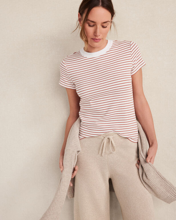 Organic Cotton Stripe Short Sleeve Tee | Haven Well Within