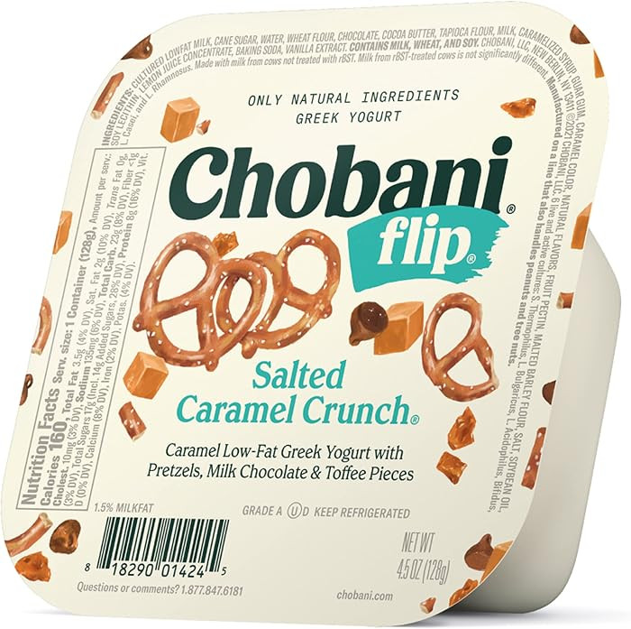 Chobani\u00ae Flip\u00ae Low-Fat Greek Yogurt Salted Caramel Crunch\u00ae with Chocolate and Toff... | Amazon (US)