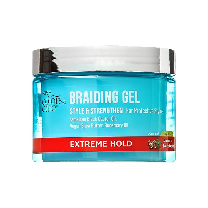 KISS COLORS & CARE Braid Gel Extreme Hold, 6 oz -Nourishing, Adds Shine, Moisture Boosting, Long ... | Amazon (US)