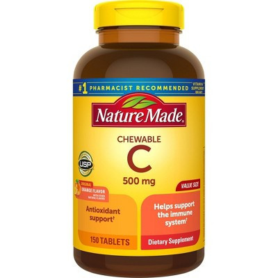 Nature Made Vitamin C 500mg Immune Support Supplement Chewable Tablets - Orange - 150ct | Target