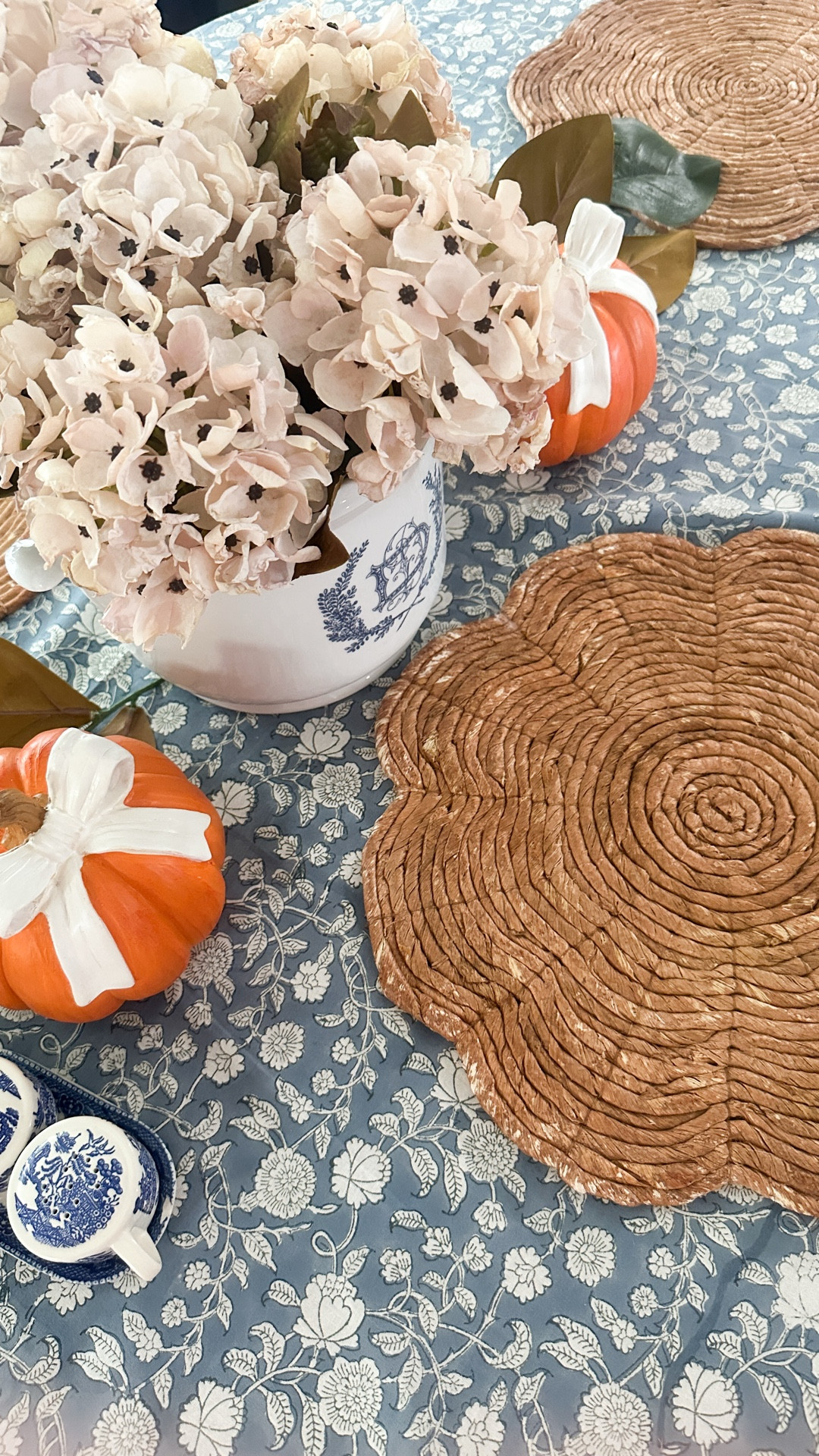 My girly bow filled fall Tablescape! Tablecloth is Katherine Young Home and pumpkins are Hobby Lobby!

Fall table, autumn, fall home decor, Tablescape, Grandmillenial, preppy, hydrangeas, hobby lobby, monogram, tablecloth, placemats, crate & barrel, pumpkins

#LTKautumn #LTKSeasonal #LTKHome