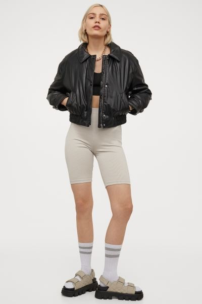Ribbed biker shorts | H&M (UK, MY, IN, SG, PH, TW, HK)
