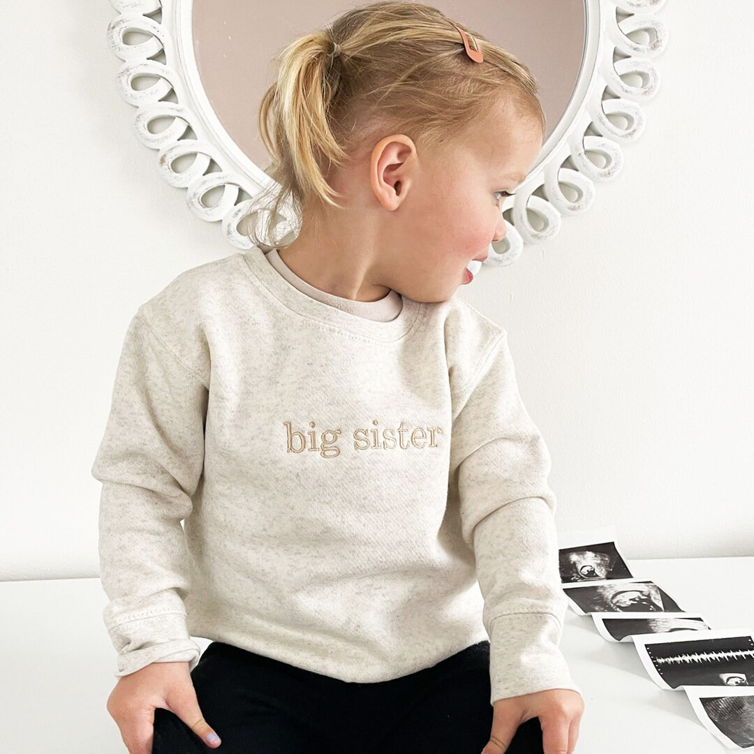 Minimal Sibling Sweatshirt With Custom Embroidery Great for - Etsy | Etsy (US)
