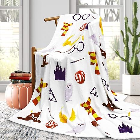 Wizard Throw Blanket Magic Witches Blanket Soft Flannel Plush Gift Ideas for Him/Her Home Couch S... | Amazon (US)