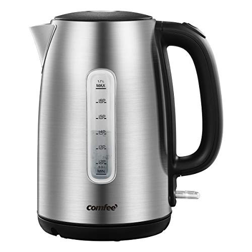 COMFEE' Stainless Steel Electric Kettle, 1.7 Liter Tea Kettle Electric & Hot Water Kettle, 1500W Fast Boil with LED Light, Auto Shut-Off and Boil-Dry Protection | Amazon (US)