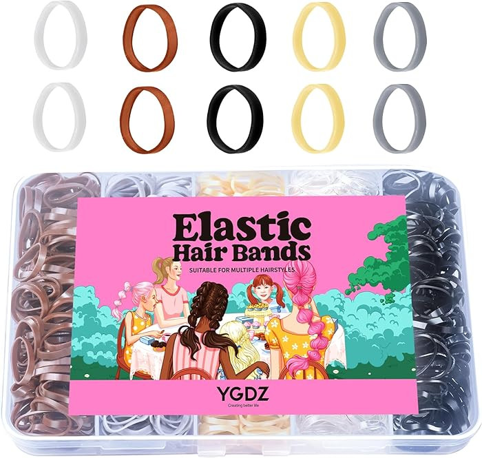 YGDZ Elastic Hair Bands, 5 Colors 600 pcs Hair Ties, Mini Hair Rubber Bands, Elastic Hair Ties fo... | Amazon (US)