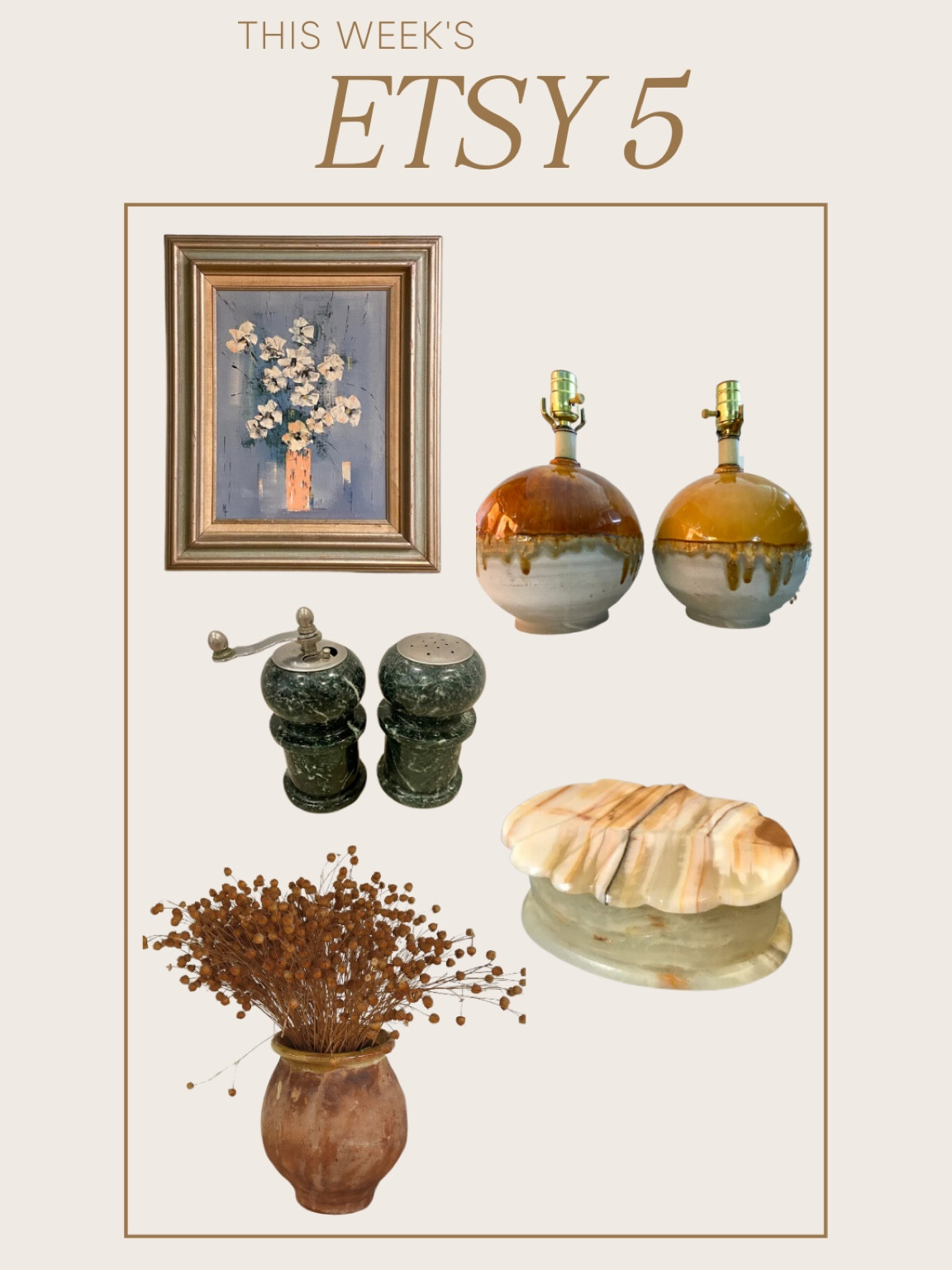 loving this week’s vintage finds — especially those glazed lamps  

#LTKhome