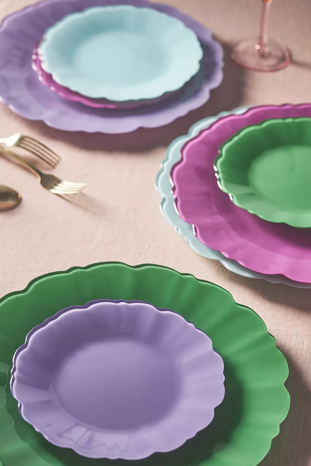 Adley Glass Dessert Plates, Set of 4 | Anthropologie (UK)