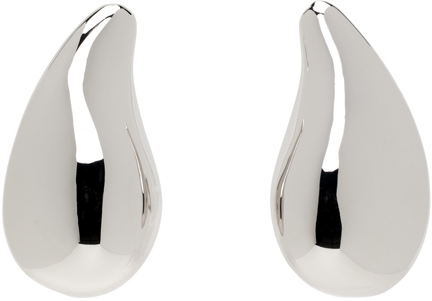 Courrèges Silver Drop Metal Earrings | SSENSE