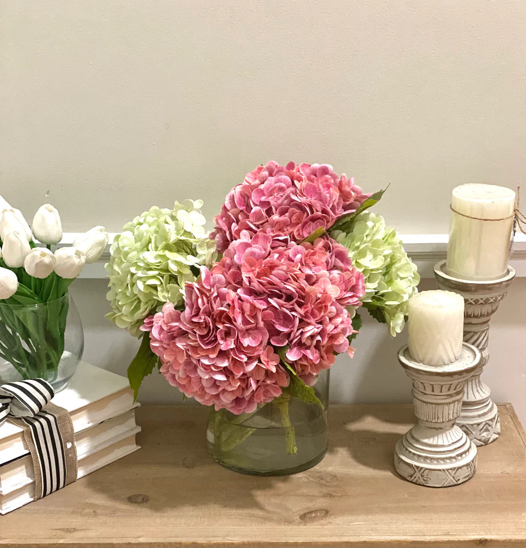 Bundle of 3 Artificial  Real Touch Hydrangea Stem | Journey Decor