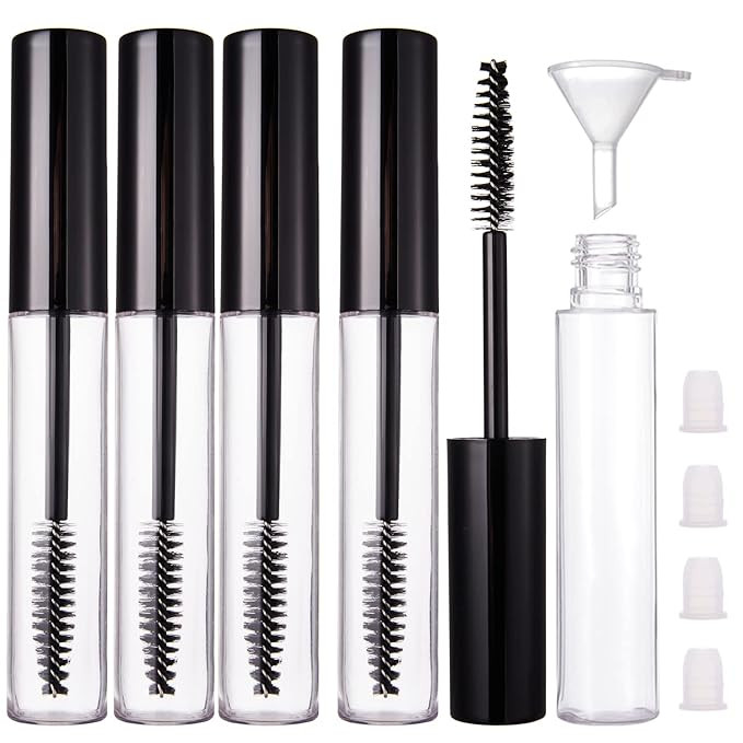 YITOU 4 Pack 10ml Empty Mascara Tube with Brush Wand, Refillable Eyelash Cream Container DIY Cosm... | Amazon (US)
