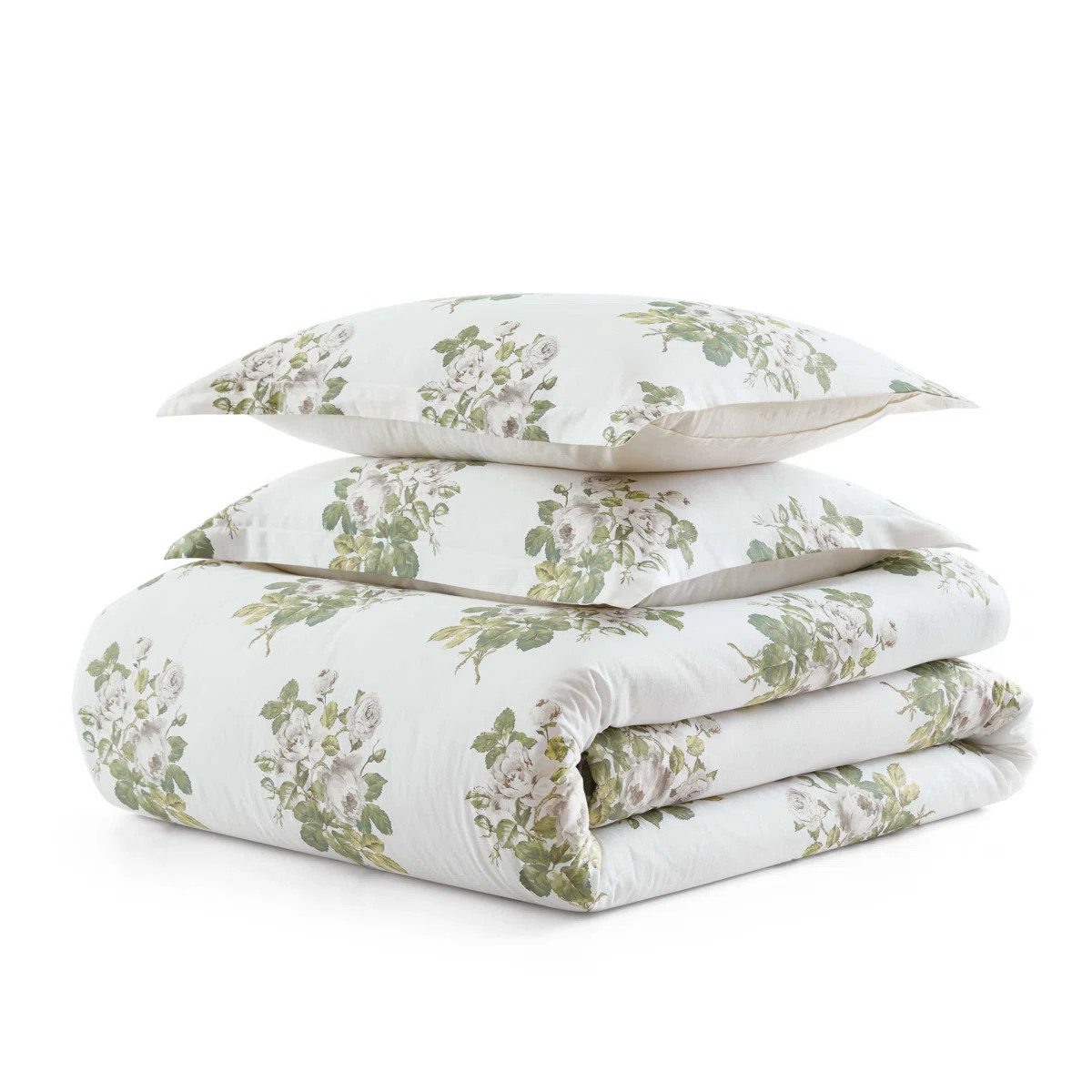 Martha Stewart Eloise Floral Cotton Green Comforter Set | Wayfair North America