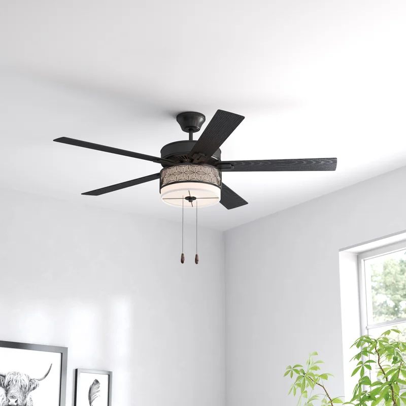 52'' Jessa 5 - Blade Standard Ceiling Fan with Pull Chain and Light Kit Included | Wayfair North America