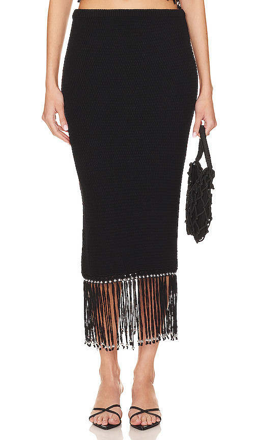 Lovers and Friends Bryony Fringe Skirt in Black. Size S. Also in XS. | Revolve Clothing (Global)