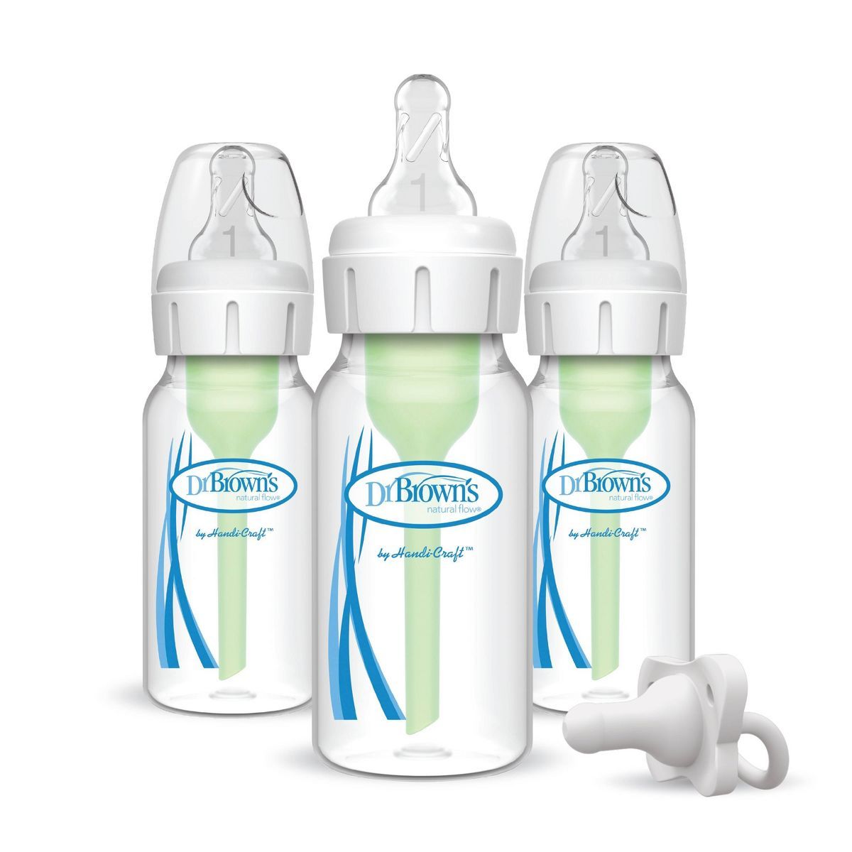 Dr. Brown's Natural Flow Options+ Anti-Colic Narrow Baby Bottle - 4oz/3pk Bottles with HappyPaci ... | Target