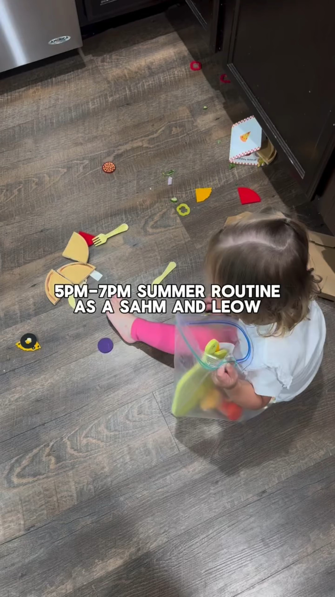 Last night I set a 10-minute timer before my husband got home, and the kids and I sang “Clean Up for Daddy” on repeat. It’s not a real song, we literally just chanted those words with a fun little tune. But it brought joy into our home while we worked together and I think it’s something we’ll add to our evening routine.

Thirty minutes before dinner the house was spotless, floors mopped and everything. After dinner prep and a little too much unsupervised indoor play it looked like a tornado came through. 

I do my best to create a low-stimulation environment for my husband to walk into. I can’t control the noise, but I can control what he sees when he steps through the door. That usually means a quick toy pickup, even if it’s not perfect.

Another thing that helps? Getting the kids bathed and in pajamas before dinner. It makes everything smoother and quieter at bedtime. We can focus on playing with daddy instead of crying when it’s time to get out of the tub. 

Summer evenings are our favorite— we’re outside a lot, so dinner’s usually late, around 7 p.m. when he gets home. We eat, take a family walk, and then it’s bedtime.

It’s not about being perfect, just intentional. Let me know if you try the “clean up for daddy” song tonight 🤣