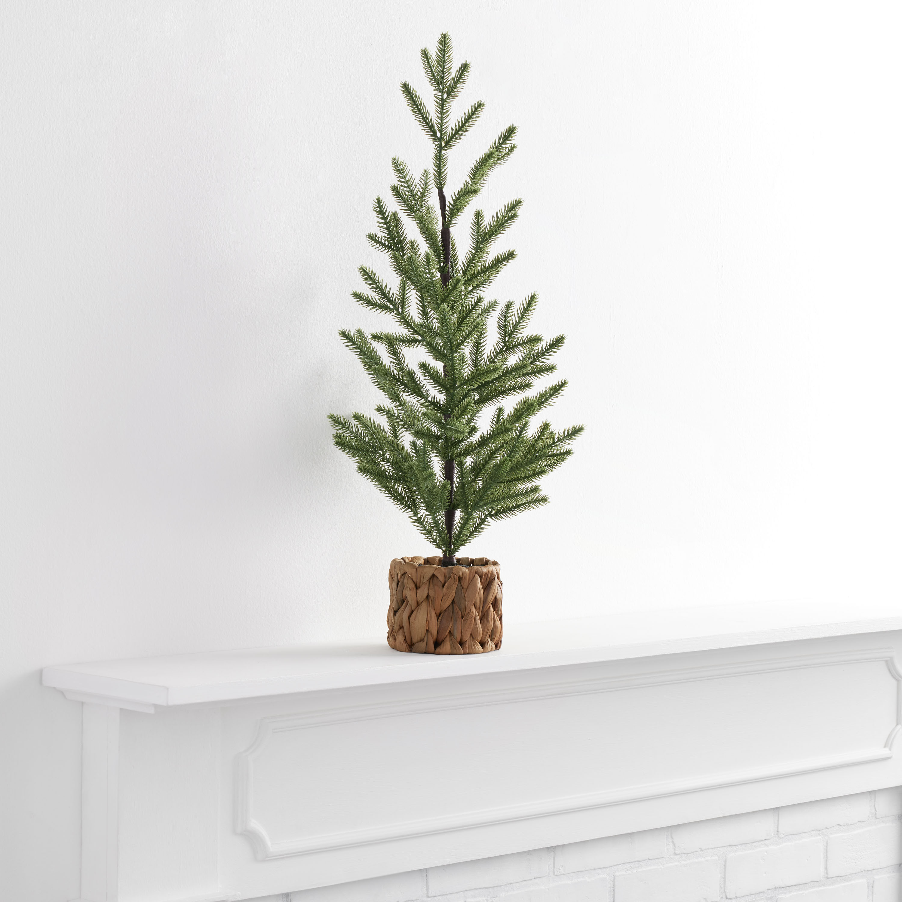 Mini Faux Christmas Tree in Basket Decor | World Market