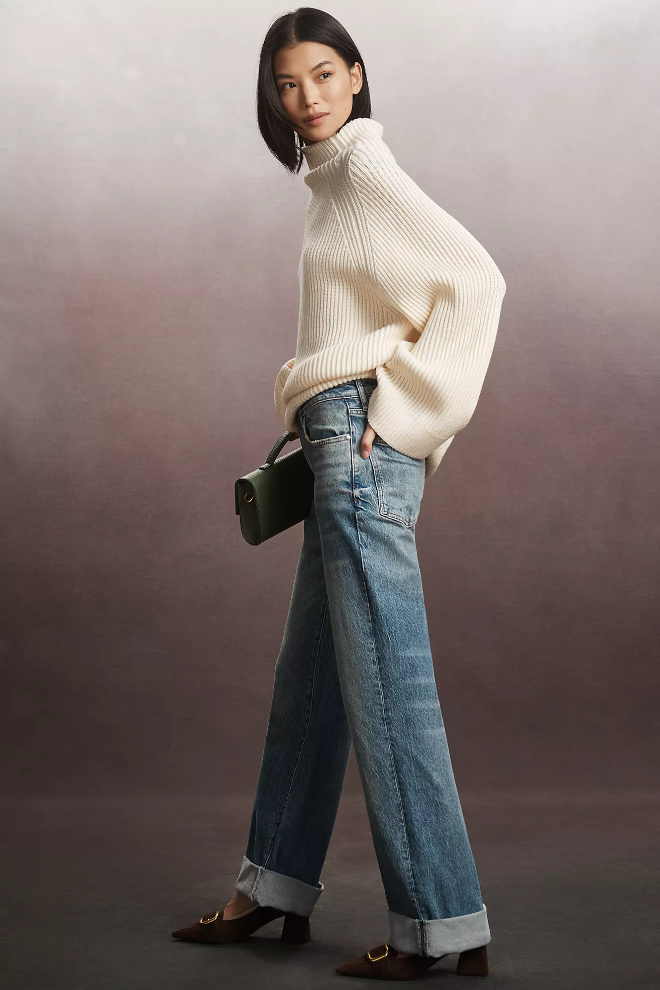 The Austyn High-Rise Cuffed Wide-Leg Jeans by Pilcro | Anthropologie (US)