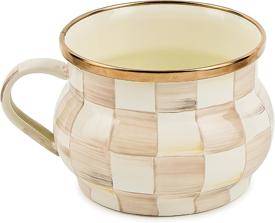 MACKENZIE-CHILDS Enamel Teacup, Unique Coffee and Tea Mug, Enamel Cup for Hot Tea, 10 Ounces, Bro... | Amazon (US)