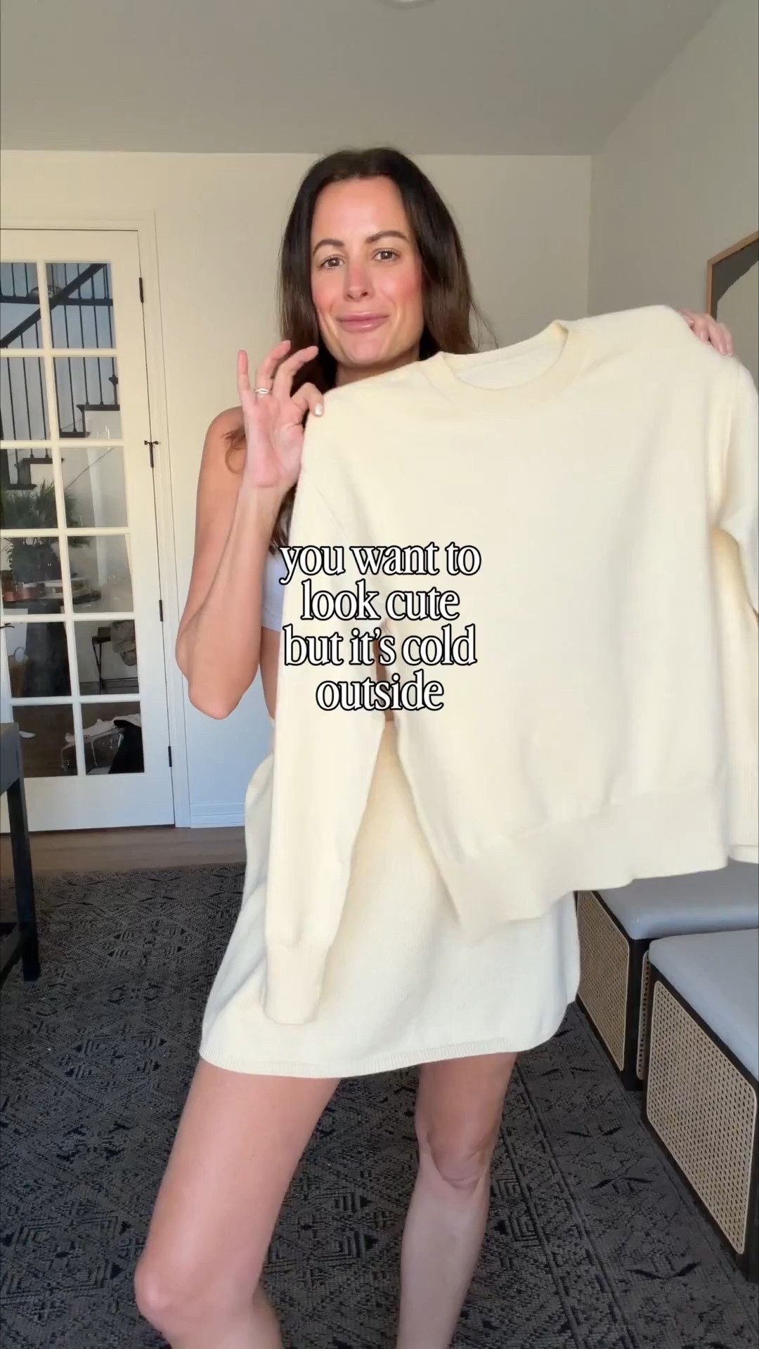 Brown tights are superior to black! There, I said it! This whole outfit is incredible and perfect for those cool spring days! I am wearing a small in this plush sweater/skirt set! 

#LTKSaleAlert #LTKootd #LTKgrwm