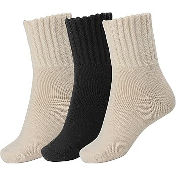 BomKinta Boot Socks for Women Winter Solid Thick Warm Socks Cozy Crew Socks Christmas Gift | Amazon (US)