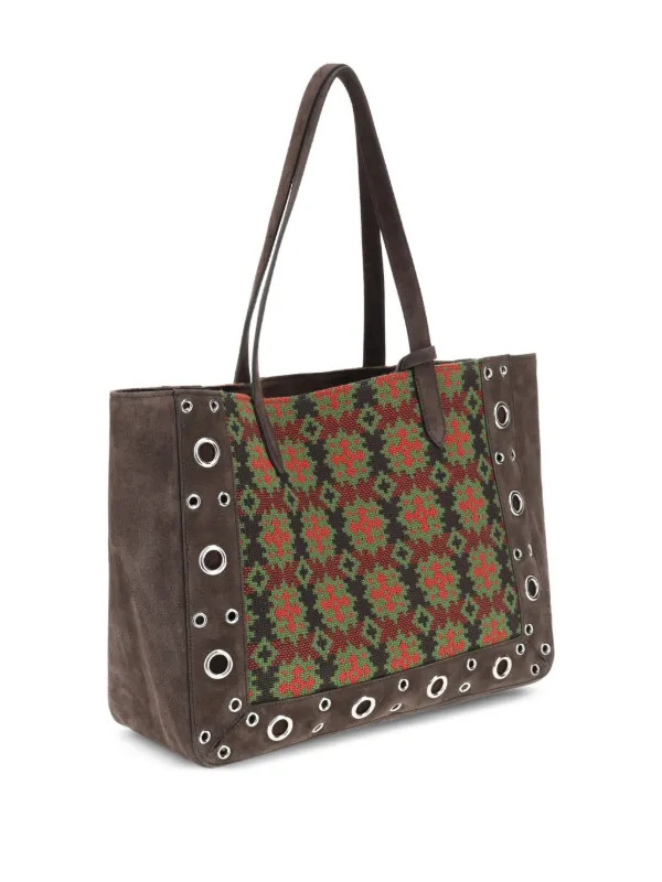 Valentino Garavani Large Nellcôte Jacquard Shoulder Bag | Brown | FARFETCH | Farfetch Global