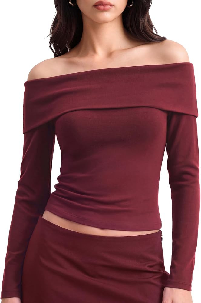Women Multiwear Off the Shoulder Tops Long Sleeve Shirts Going Out Top | Amazon (US)