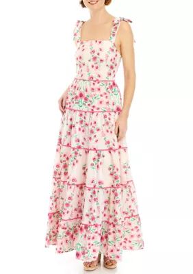Crown & Ivy™ Women's Sleeveless Tiered Printed Midi Dress | Belk