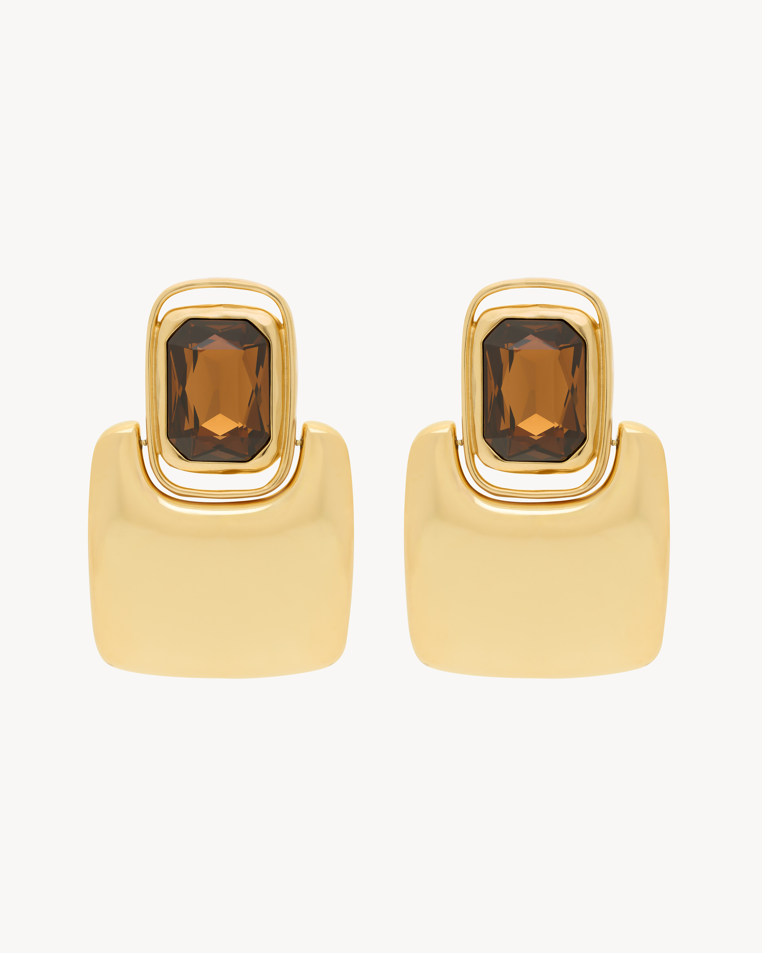 cabochon square earrings in metal | Saint Laurent Inc. (Global)