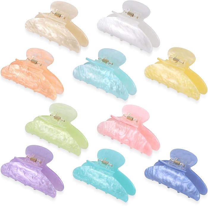 10 PCS Acrylic Hair Claw Clips Non-slip Large Claw Clamps Bulk French Shimmering Stylish Barrette... | Amazon (US)