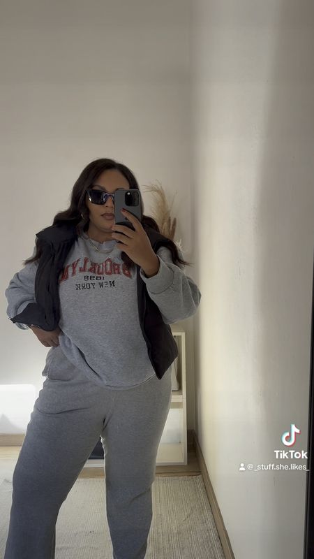 Cozy fit curvy style 
Grey sweatshirt and joggers with black puffer vest coat
Full outfit is SHEIN, get 15% off any purchase with code S15tiff ✨
Wearing size 1XL in all 
#curvyoutfit #loungewear #joggers #sweatshirt #curvyfallfashion #puffervest

#LTKVideo #LTKmidsize #LTKstyletip