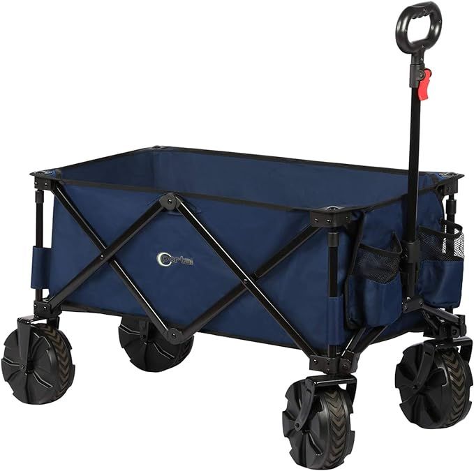 PORTAL Collapsible Folding Utility Wagon Cart with 8 inches Wheels Telescoping Handle for Outdoor... | Amazon (US)