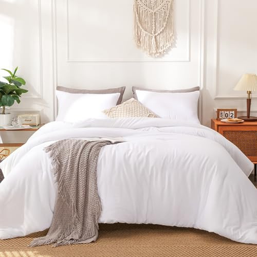 Haowaner Handcrafted Non-migrating Fill White Comforter King Size, White King Size Comforter Set, White King Comforter Set, King Duvet Insert, White Comforter Set King Size Bed Set, 90"x104" Comforter | Amazon (US)