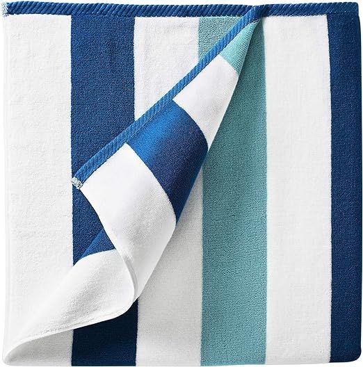 Cabana Beach Towel by Laguna Beach Textile Co, Oversized Marine Blue & Sea Glass Green Summer Sun... | Amazon (US)