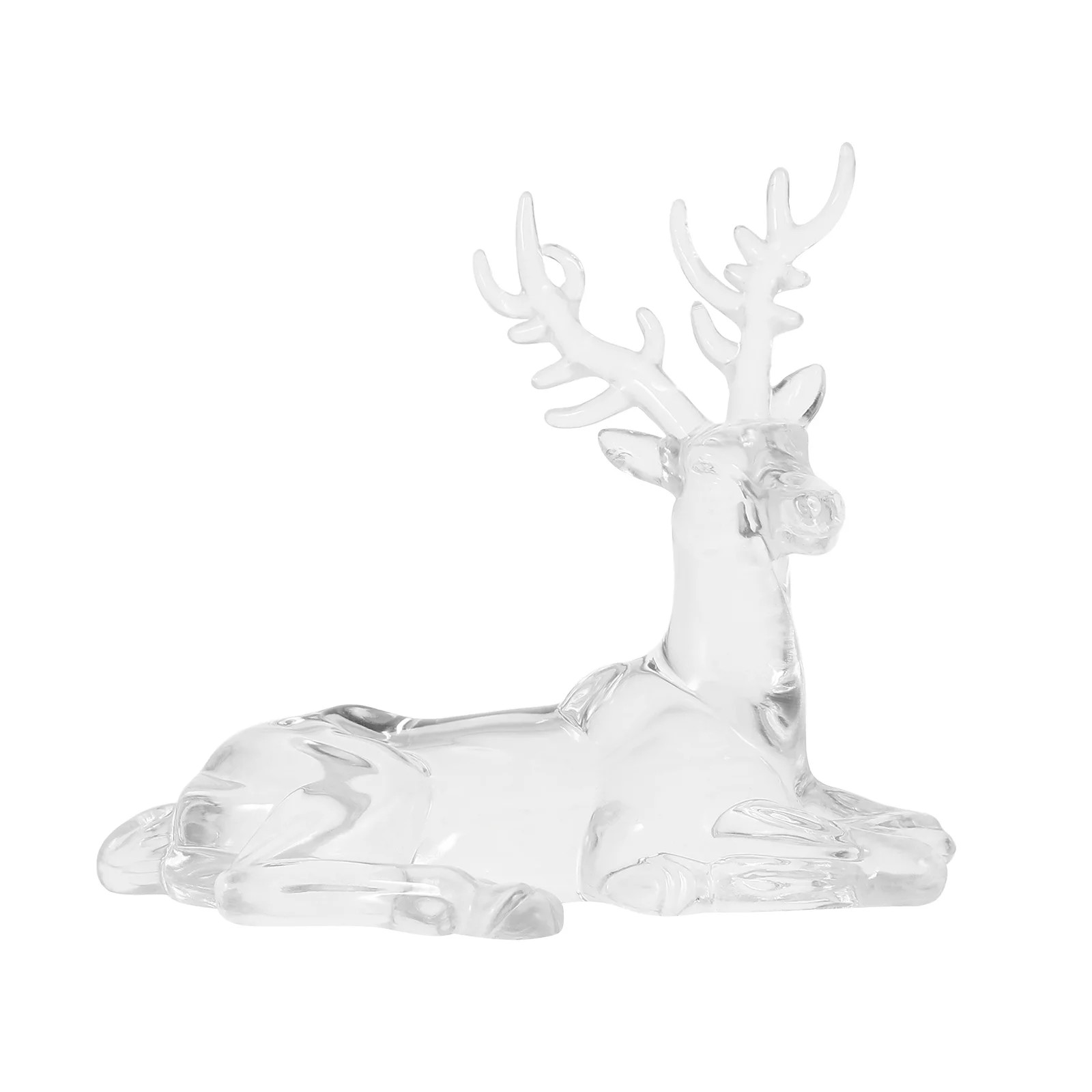 Milisten Acrylic Reindeer Figurines Transparent Tabletop Christmas Decor Lifelike Elk Statue | Walmart (US)
